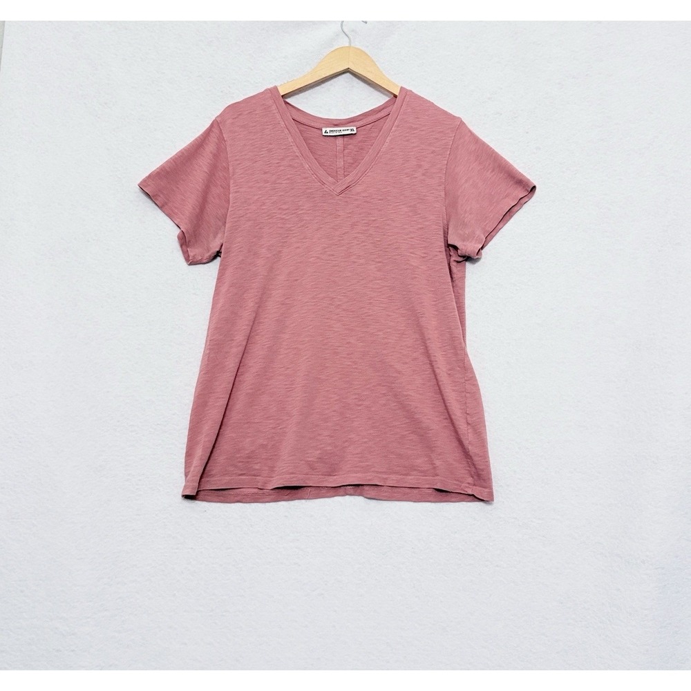 American Giant Premium Slub T-Shirt XL Mauve Cotton Knit V-Neck Short Sleeve